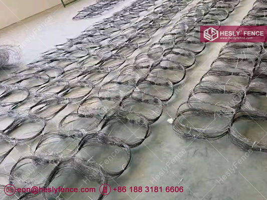 中国 10X5m MZP有刺鉄線、0.5/0.6/0.8/0.9mmワイヤー径、HeslyFence中国タンブルワイヤー工場直販 サプライヤー