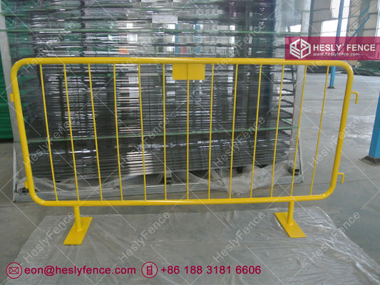 中国 ロードブロッカー | 高さ1.1m | イエロー粉体塗装 | フラットスチール製脚 | China Hesly Fence サプライヤー