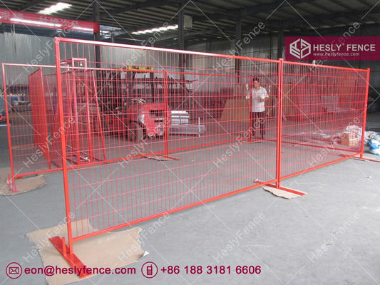 中国 8フィート 仮設工事用フェンス (1インチ角パイプフレーム、高視認性赤色) サプライヤー