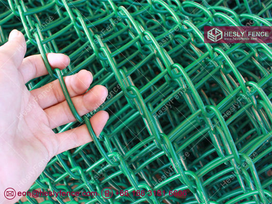 中国 緑色ビニールで覆われた鎖線布 60×60mmのダイヤモンドの穴 腕の縁 HeslyFence-CHINA FACTORY サプライヤー