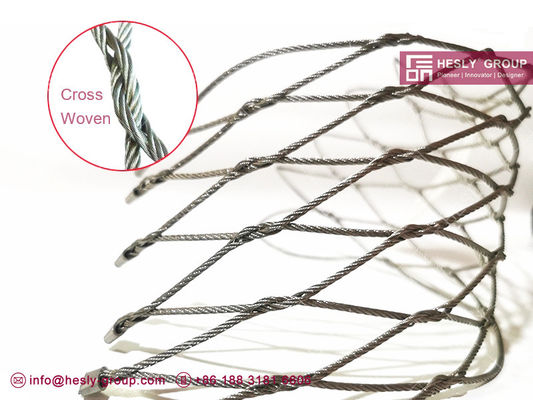 SS316 / SS304 2.0mmステンレス鋼 80X80mm メッシュ開口を持つ結びついたケーブルメッシュ サプライヤー