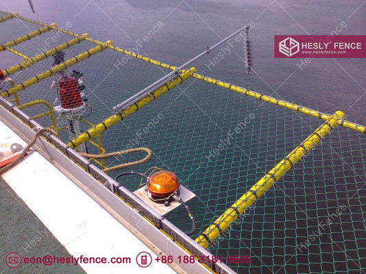 緑色ビニールチェーンワイヤの織物 ヘリデック周辺安全網 50×50mmの穴 腕の縁 HeslyFence-China サプライヤー