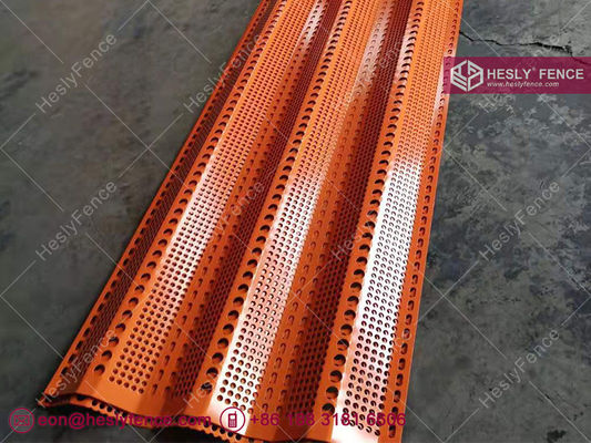 スチール製防風パネル | 幅900mm | 風塵対策用波形パンチングメタルパネル | カラーグレー - Hesly サプライヤー