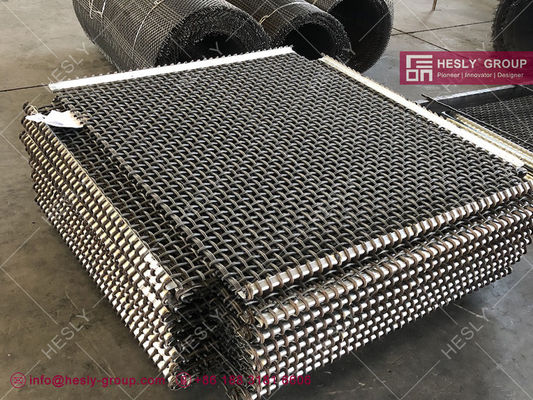 バイブレーティングワイヤーメッシュ | ワイヤー厚6.0mm | 正方形穴20X20mm | エッジフック | Hesly Metal Mesh, China サプライヤー