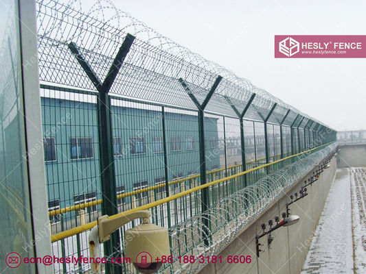 刑務所用金網フェンス | 高さ3.5M | 幅2.5M | トップコンサーティーナカミソリコイル | HeslyFence工場 サプライヤー