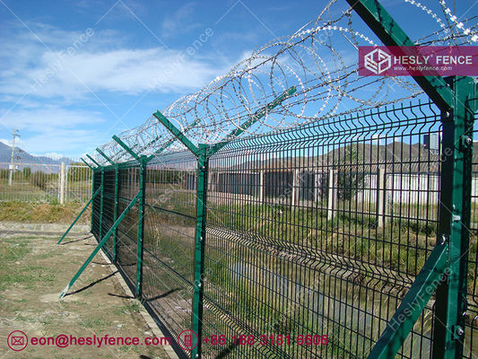 刑務所用金網フェンス | 高さ3.5M | 幅2.5M | トップコンサーティーナカミソリコイル | HeslyFence工場 サプライヤー