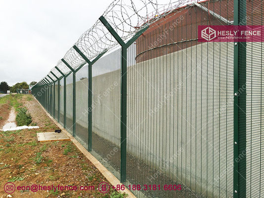 刑務所用金網フェンス | 高さ3.5M | 幅2.5M | トップコンサーティーナカミソリコイル | HeslyFence工場 サプライヤー