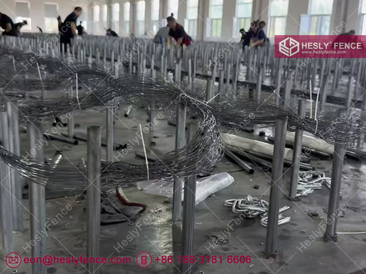 10X5m MZP有刺鉄線、0.5/0.6/0.8/0.9mmワイヤー径、HeslyFence中国タンブルワイヤー工場直販 サプライヤー