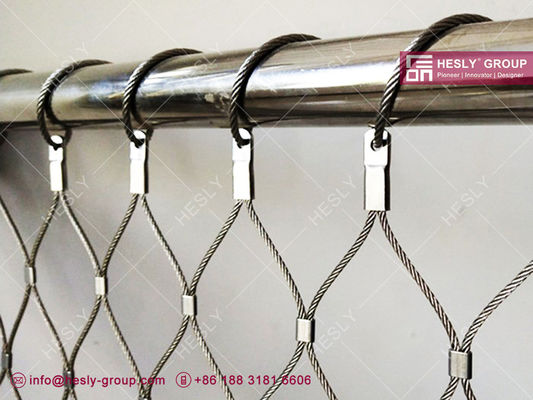 CAP437, 125kg 降荷テスト ヘリパッド周辺安全網 幅1.5m SS316 3.0mm ワイヤロープ網 HeslyFence 中国 サプライヤー