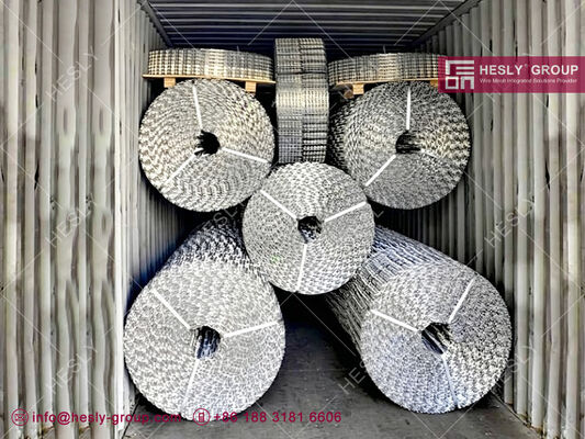 コンクリート重量被覆鋼線メッシュ 2.5mm亜鉛メッキ鋼線、1インチ目合い、幅190.5mm、280m/巻、HESLY CHINA サプライヤー