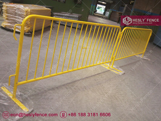 ロードブロッカー | 高さ1.1m | イエロー粉体塗装 | フラットスチール製脚 | China Hesly Fence サプライヤー