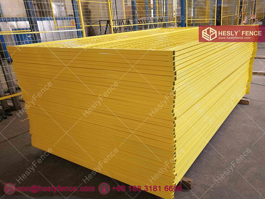 黄色 建設用フェンシングパネル 6ft X 8ft ヘスリーフェンス サプライヤー