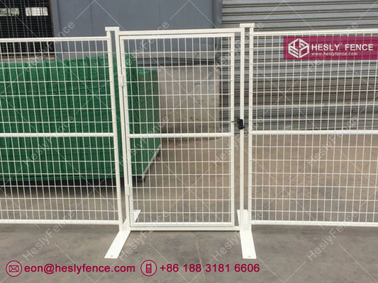 6'X9' 仮設フェンスシステム | 粉体塗装白 | 1インチフレーム | 50X150mmワイヤーメッシュ | HeslyFence, 中国 サプライヤー