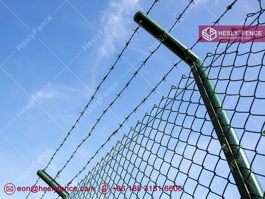 ダークグリーンPVCコーティングチェーンリンクメッシュフェンス | ワイヤー径4.75mm | 菱形目合い50mm | Hesly Fence - 中国 サプライヤー