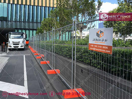HESLY 仮設フェンスシステム | スチールブレース | オレンジプラスチックブロック | 外径32mmフレーム - HeslyFence,CHINA サプライヤー