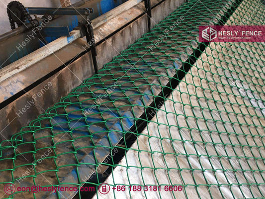緑色ビニールで覆われた鎖線布 60×60mmのダイヤモンドの穴 腕の縁 HeslyFence-CHINA FACTORY サプライヤー