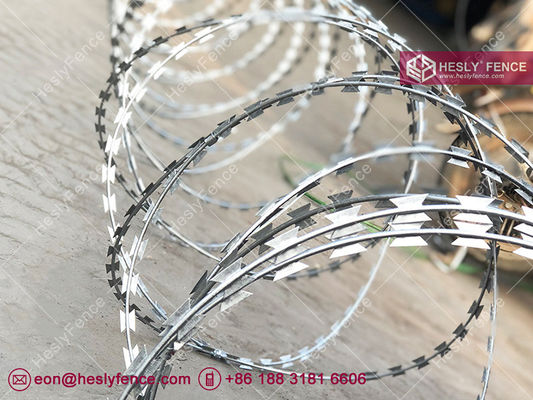 BTO-16 熱亜鉛メッキコンサーティーナ有刺鉄線コイル 外径 1100mm、HeslyFence、中国 サプライヤー